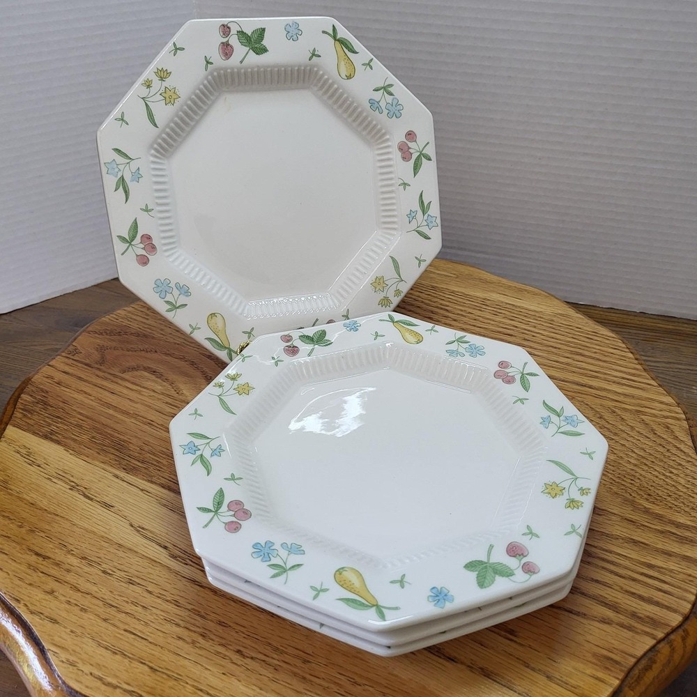 VTG 1776 Independence Ironstone Old Orchard Plate Dish Set Of 4 Interface Japan
